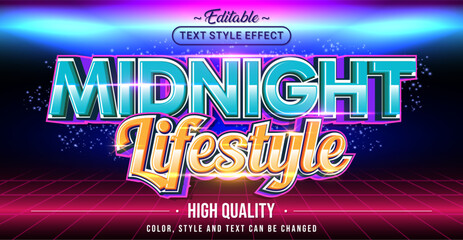 Editable text style effect - Midnight Lifestyle text style theme.