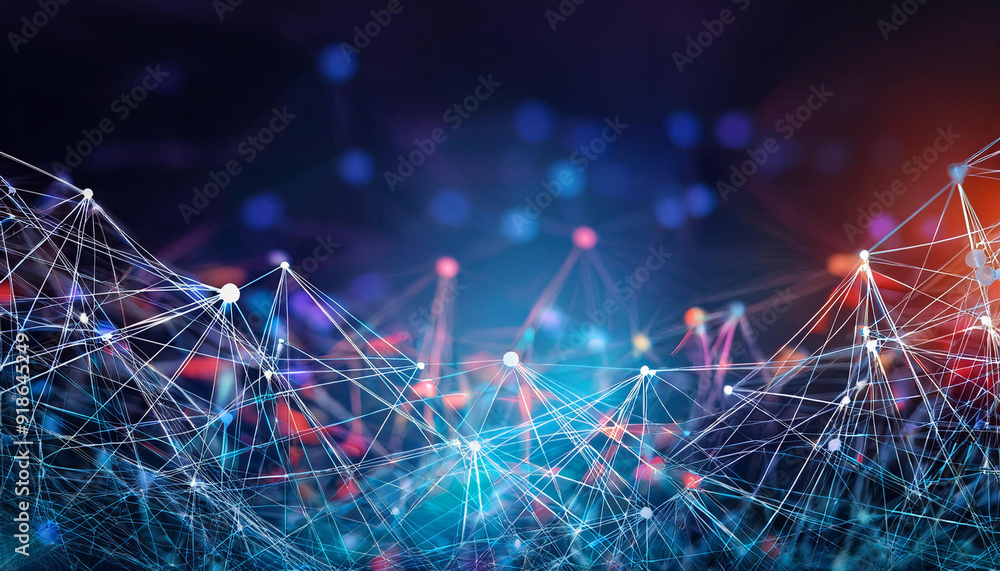 Poster close-up of network and digital connectivity, emphasizing communication and relationships