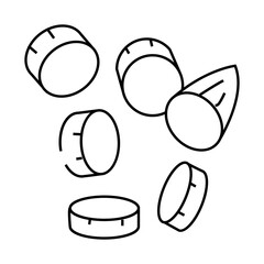 slices banana line icon vector. slices banana sign. isolated contour symbol black illustration