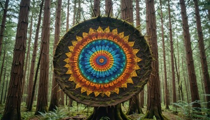 Fototapeta premium Mandala Art in a Forest.