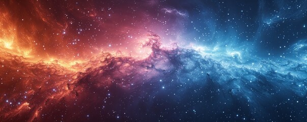 Obraz premium A colorful galaxy with a red and blue line in the middle