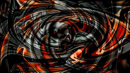 Liquid shapes and waves abstract background. Dark, colorful modern art fluid texture