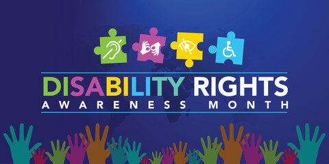 Disability Rights awareness month design poster , banner, background template, Disability Rights awareness month is observed every year from November 3 to December 3, Vector illustration