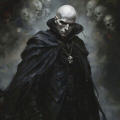 Dark Necromancer in Gothic Style (Banner Format)