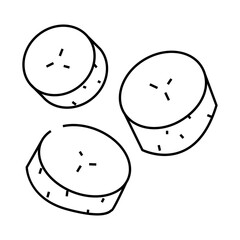 sliced cucumber line icon vector. sliced cucumber sign. isolated contour symbol black illustration