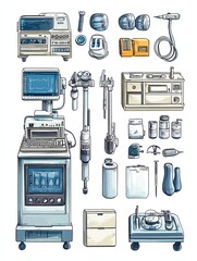 Medical Equipment Illustration: A Detailed Depiction of Essential Tools