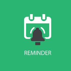 Notification reminder icon black line art logo vector 