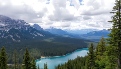 Majestic Mountain Lake Landscape.