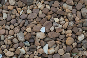 Rocks and pebbles in shades of brown