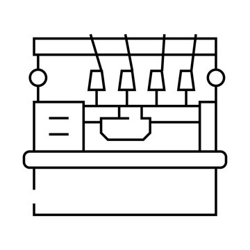 recommend clip art: knitting machine line icon vector. knitting machine sign. isolated contour symbol black illustration