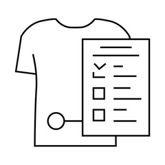 fabric check sewing line icon vector. fabric check sewing sign. isolated contour symbol black illustration