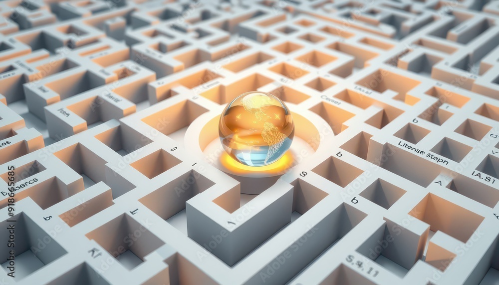 Poster global solution in a maze.