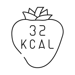 calories strawberries line icon vector. calories strawberries sign. isolated contour symbol black illustration