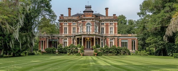 Historic Georgian mansion with expansive lawns.