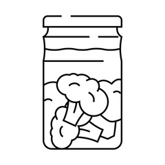 canned broccoli line icon vector. canned broccoli sign. isolated contour symbol black illustration