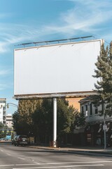 An empty roadside billboard with no signs or advertisements