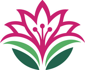 Lilly  silhouette color flower illustration 14