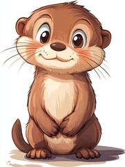 Fototapeta premium Cute Cartoon Otter Illustration