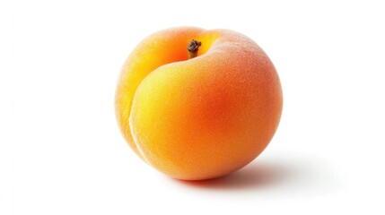 Single Apricot Fruit Isolated on White Background