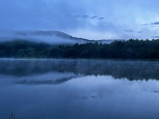 Fototapeta premium fog over the lake in the morning