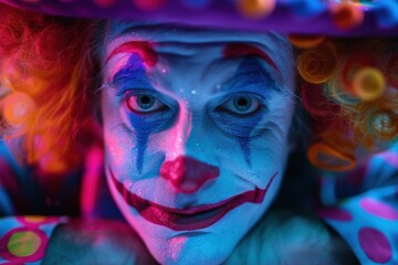 A Clown's Unsettling Gaze in the Dream Circus