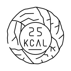 calorie cabbage line icon vector. calorie cabbage sign. isolated contour symbol black illustration