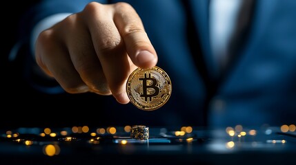 Human hand cradles time-worn coin, symbol of global finance and commerce