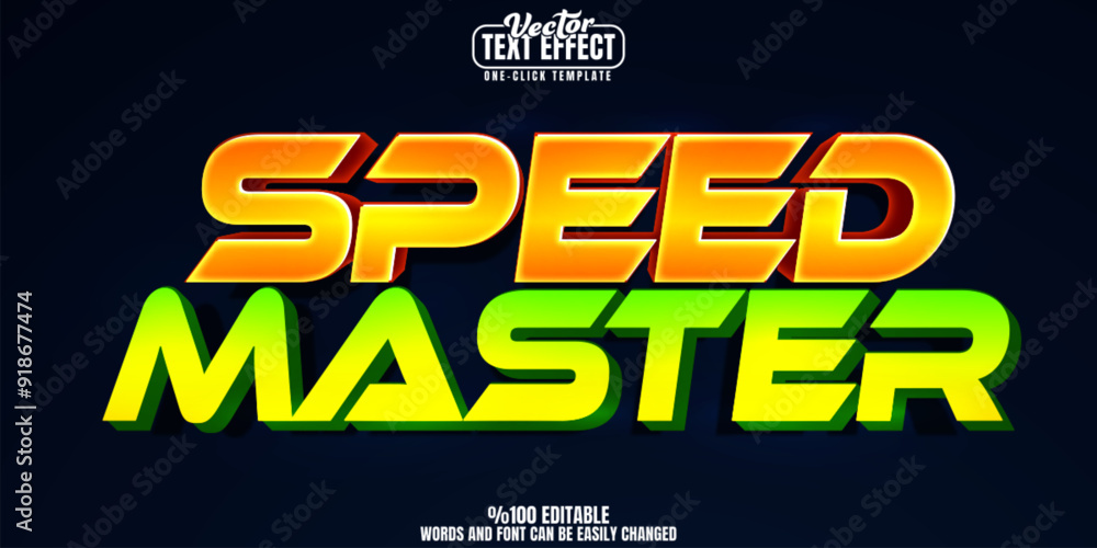Poster speed editable text effect, customizable fast and velocity 3d font style