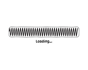 Loading bar status icon. Vector illustration. Vector loaded icons. Download progress. Donload or Upload. Hand-drawn sketch-scribble.