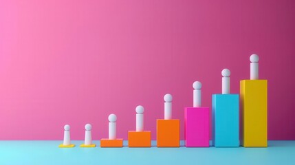 Strategic planning flat design side view business strategy animation colored pastel