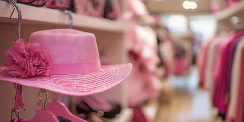 Flirty pink boutique a fashion store with a pink-hued theme.