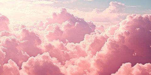Dreamy Pink Clouds: A cloudy sky filled with cotton candy pink clouds
