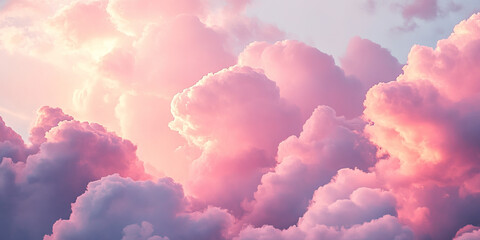 Dreamy Pink Clouds: A cloudy sky filled with cotton candy pink clouds