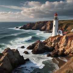 A Picturesque Coastal Scene With A Charming Rugged And A Vast Ocean Stretching To The Travel