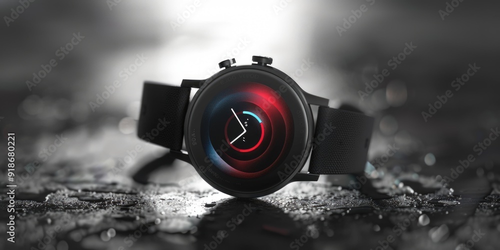 Poster a close-up shot of a watch placed on a table, great for illustrating time-related concepts or emphas