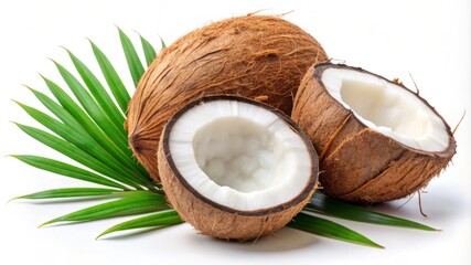 A close up of a coconut with the shell removed