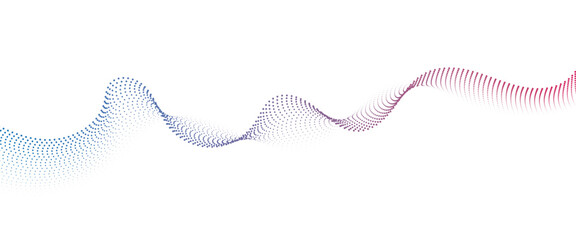 Flowing Dot Wave halftone gradient pattern on transparent background.