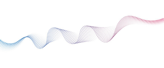 Flowing Dot Wave halftone gradient pattern on transparent background.