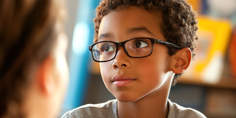 The Eager Learner: A student sitting at a simple wooden desk, engrossed in a textbook, pencil hovering above the page