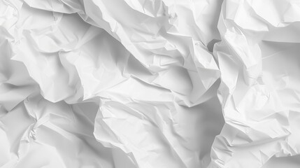 Obraz premium Crumpled white paper texture, generative ai