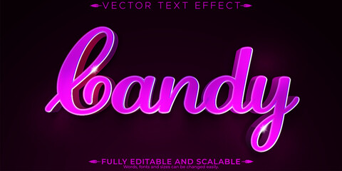 Candy editable text effect, editable sweet and sugar text style