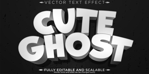 Fototapeta premium Cute editable text effect, editable ghost and cartoon text style