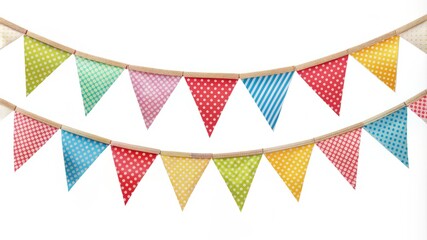Fototapeta premium A colorful banner with many flags hanging from a string