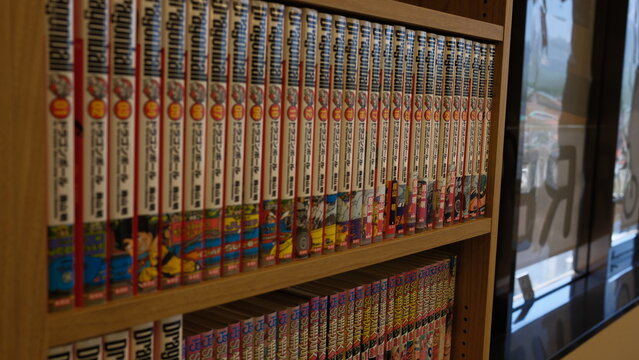 Tokyo- May 5 2024: searies of manga "Dragon ball" which created by  Akira Toriyama. Akira Toriyama was a popular Japanese manga artist and dead in 2024