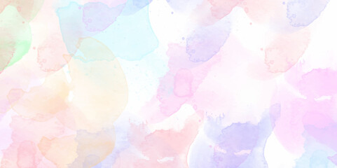 multicolor watercolor paper textured illustration with splashes. colorful watercolor for background with paint. Divorces and drops. Colorful gradient ink colors wet effect hand drawn canvas background
