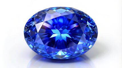 Fototapeta premium A blue diamond is sitting on a white background