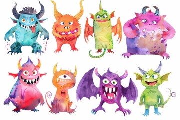 Obraz premium A group of vibrant creatures with large eyes gathered together