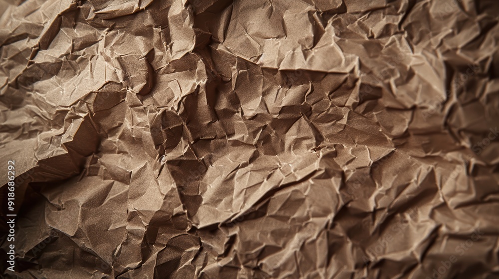 Aufkleber rough and textured background with shadows and highlights created by crumpled brown paper