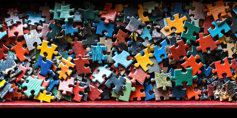 Forgotten Pieces: A box of discarded puzzles, overlooked amidst the hustle of everyday life.