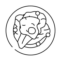 dishes on leaves line icon vector. dishes on leaves sign. isolated contour symbol black illustration